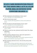 STATE FARM HOMEOWNER POLICY&NewLine;FP-7955 DEDUCIBLE ACTUAL EXAM&NewLine;PAPER 2026 QUESTIONS WITH&NewLine;ANSWERS GRADED A&plus;&NewLine;