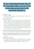 STATE FARM HOMEOWNER POLICY&NewLine;FP-7955 DEDUCIBLE ACTUAL EXAM&NewLine;PAPER 2026 QUESTIONS WITH&NewLine;ANSWERS GRADED A&plus;&NewLine;