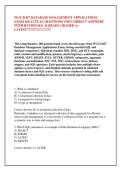WGU D427 DATABASE MANAGEMENT APPLICATIONS &NewLine;EXAM 200 ACTUAL QUESTIONS AND CORRECT ANSWERS &NewLine;WITH RATIONALE ALREADY GRADED A&plus; &NewLine;LATEST&excl;&excl;&excl;&excl;&excl;&excl;&excl;&excl;&excl;&excl;&excl;&excl;&excl;&excl;&excl;&excl;&excl;&excl;&excl;&excl;&excl;&excl;&excl; 