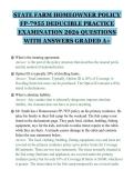 STATE FARM HOMEOWNER POLICY&NewLine;FP-7955 DEDUCIBLE PRACTICE&NewLine;EXAMINATION 2026 QUESTIONS&NewLine;WITH ANSWERS GRADED A&plus;&NewLine;