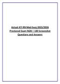Actual ATI RN Med-Surg 2023&sol;2026 &NewLine;Proctored Exam NGN &vert; 100 Screenshot &NewLine;Questions and Answers &NewLine;&NewLine;&NewLine;&NewLine;