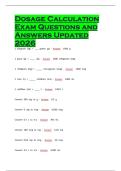 Dosage Calculation Exam Questions and Answers Updated 2026