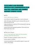 STATE FARM CLAIM RESOURCE&NewLine;CERTIFICATION COMPREHENSIVE EXAM&NewLine;2026 FULL QUESTIONS AND CORRECT&NewLine;ANSWERS ALREADY PASSED