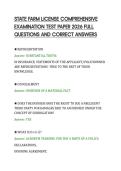 STATE FARM LICENSE COMPREHENSIVE&NewLine;EXAMINATION TEST PAPER 2026 FULL&NewLine;QUESTIONS AND CORRECT ANSWERS&NewLine;