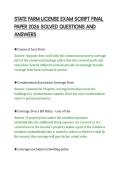 STATE FARM LICENSE EXAM SCRIPT FINAL&NewLine;PAPER 2026 SOLVED QUESTIONS AND&NewLine;ANSWERS&NewLine;