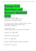 Dosage calculation for Lpn student  latest 2026 &vert; 2027 package deal Questions and Answers All Verified