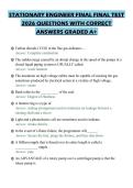 STATIONARY ENGINEER FINAL FINAL TEST&NewLine;2026 QUESTIONS WITH CORRECT&NewLine;ANSWERS GRADED A&plus;