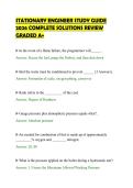 STATIONARY ENGINEER STUDY GUIDE&NewLine;2026 COMPLETE SOLUTIONS REVIEW&NewLine;GRADED A&plus;&NewLine;
