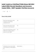 MHIC NASCLA CONTRACTORS EXAM REVIEW Latest 2026 Newest Questions and Answers &lpar;Latest 2026 &sol; 2027 Update&rpar; &lpar;Verified Answers&rpar;
