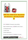 AHA PALS 2026 &vert; 20&plus; Exam Questions & Answers &vert; Pediatric Advanced Life Support &lpar;PALS&rpar; &vert; CPR&comma; Cardiac Arrest&comma; Airway Management &vert; American Heart Association &lpar;AHA&rpar;