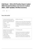 NAB Exam - NHA LOS Practice Exam 2 Latest 2026 Newest Questions and Answers &lpar;Latest 2026 &sol; 2027 Update&rpar; &lpar;Verified Answers&rpar;