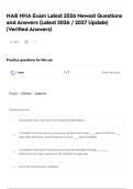 NAB NHA Exam Latest 2026 Newest Questions and Answers &lpar;Latest 2026 &sol; 2027 Update&rpar; &lpar;Verified Answers&rpar;