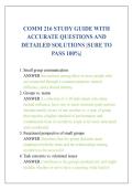 COMM 216 STUDY GUIDE WITH &NewLine;ACCURATE QUESTIONS AND &NewLine;DETAILED SOLUTIONS &vert;SURE TO &NewLine;PASS 100&percnt;&vert;