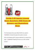 Florida 2-20 General Lines Agent License Exam 2026 &vert; Complete Practice Questions with Verified Answers &vert; Property&comma; Casualty&comma; Auto&comma; Commercial & Florida Insurance Law