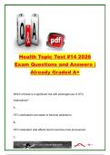 Health Topic Test &num;14 2026 &vert; 75&plus; Exam Questions and Verified Answers &vert; Drug Abuse&comma; OTC & Prescription Medications&comma; Addiction&comma; Controlled Substances & Health Education