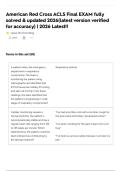 American Red Cross ACLS Final EXAM fully solved & updated 2026&lpar;latest version verified for accuracy&rpar; &vert; 2026 Latest&excl;&excl;
