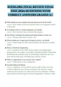 STEDI&period;ORG FINAL REVIEW FINAL&NewLine;TEST 2026 QUESTIONS WITH&NewLine;CORRECT ANSWERS GRADED A&plus;&NewLine;