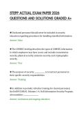 STEPP ACTUAL EXAM PAPER 2026&NewLine;QUESTIONS AND SOLUTIONS GRADED A&plus;