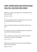 STEPP CERTIFICATION EVALUATION EXAMS&NewLine;2026 FULL SOLUTION VIEW AHEAD