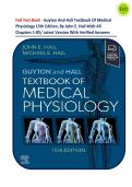 Full Test Bank &ndash; Guyton and Hall Textbook of Medical Physiology&comma; 15th Edition by John E&period; Hall &vert; Complete Chapters 1&ndash;85 &vert; Verified Answers &vert; Medical Physiology Exam Prep