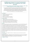 CLA Exam 2026-2027 QUESTIONS AND ANSWERS ALREADY GRADED A&plus;&period; 100&percnt; Verified&NewLine;Solutions &vert; Updated Per Latest NALA Guidelines &vert; Graded A&plus;