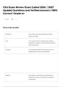CEA Exam Review Exam &lpar;Latest 2026 &sol; 2027 Update&rpar; Questions and Verified Answers &vert; 100&percnt; Correct &vert; Grade A&plus;