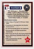 NU 150 Exam 1 &ndash; Pharmacology &lpar;2026&rpar; &vert; Galen College of Nursing &vert; Complete Exam Questions & Verified Answers with Detailed Rationales &vert; Latest Study Guide &vert; A&plus; Graded