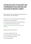 STR PRACTICE EXAM 3 EXAM SCRIPT 2026&NewLine;COMPREHENSIVE EXAM QUESTIONS AND&NewLine;SOLUTIONS 100 PERCENT CORRECT