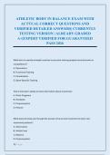 ATHLETIC BODY IN BALANCE EXAM WITH &NewLine;ACTTUAL CORRECT QUESTIONS AND &NewLine;VERIFIED DETAILED ANSWERS&vert; CURRENTLY &NewLine;TESTING VERSION &vert; ALREADY GRADED &NewLine;A&plus;&vert;EXPERT VERIFIED FOR GUARANTEED &NewLine;PASS 2026