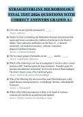 STRAIGHTERLINE MICROBIOLOGY&NewLine;FINAL TEST 2026 QUESTIONS WITH&NewLine;CORRECT ANSWERS GRADED A&plus;