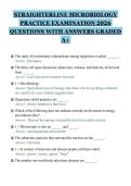 STRAIGHTERLINE MICROBIOLOGY&NewLine;PRACTICE EXAMINATION 2026&NewLine;QUESTIONS WITH ANSWERS GRADED&NewLine;A&plus;&NewLine;