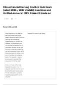 CEA Advanced Nursing Practice Quiz Exam &lpar;Latest 2026 &sol; 2027 Update&rpar; Questions and Verified Answers &vert; 100&percnt; Correct &vert; Grade A&plus;