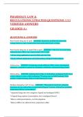 PHARMACY LAW & &NewLine;REGULATIONS&vert;UPDATED QUESTIONS AND &NewLine;VERIFIED ANSWERS  &NewLine;GRADED A&plus;