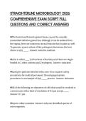 STRAIGHTERLINE MICROBIOLOGY 2026&NewLine;COMPREHENSIVE EXAM SCRIPT FULL&NewLine;QUESTIONS AND CORRECT ANSWERS