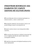 STRAIGHTERLINE MICROBIOLOGY 2026&NewLine;EXAMINATION TEST COMPLETE&NewLine;QUESTIONS AND SOLUTIONS UPDATED