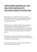 STRAIGHTERLINE MICROBIOLOGY 2026&NewLine;FINAL PAPER QUESTIONS WITH&NewLine;SOLUTIONS COMPLETE SOLUTION VIEW