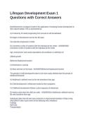 Lifespan Development Exam 1 Questions with Correct Answers&NewLine;&NewLine;