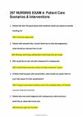 NR 257 NURSING EXAM 4&colon; Patient Care Scenarios & Interventions