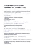 lifespan development exam 1 Questions with Answers Correct&NewLine;&NewLine;