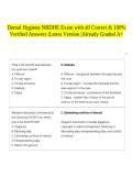 Dental Hygiene NBDHE Exam with all Correct & 100&percnt; Verified Answers &vert;Latest Version &vert;Already Graded A&plus;