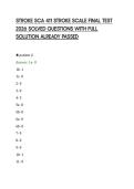 STROKE SCA 411 STROKE SCALE FINAL TEST&NewLine;2026 SOLVED QUESTIONS WITH FULL&NewLine;SOLUTION ALREADY PASSED