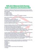 NUR 2513 Maternal-Child Nursing Exam 1 Questions and Answers 2026