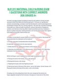 NUR 2513 MATERNAL CHILD NURSING EXAM 1 QUESTIONS WITH CORRECT ANSWERS 2026 GRADED A&plus;