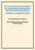 STOTT PILATES WRITTEN EXAM COMPLETE TEST &vert; 2026 UPDATED STUDY GUIDE WITH PRACTICE QUESTIONS AND ANSWERS
