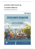 Instructor&rsquo;s Manual for Consumer Behavior &ndash; 15th Edition by Michael R&period; Solomon & Cristel Russell  &vert; ISBN  9780135397183 &vert;   Complete Teaching Guide &vert; ISBN 9780138170806 &vert; Lesson Plans Test Questions Case Studies 2026&sol;2027