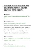 STRUCTURE AND FUNCTION OF THE BODY&NewLine;2026 PRACTICE TEST PACK COMPLETE&NewLine;SOLUTIONS VERIFIED INSIGHTS&NewLine;