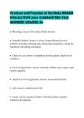 Structure and Function of the Body BOARD&NewLine;EVALUATION 2026 GUARANTEED PASS&NewLine;ANSWERS GRADED A&plus;&NewLine;