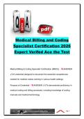 Medical Billing & Coding Specialist &lpar;MBCS&rpar; Certification Exam 2026 &vert; 100 Expert-Verified Questions & Answers &vert; ICD-10-CM&comma; CPT&comma; HCPCS&comma; HIPAA&comma; Medical Billing & Insurance Coding