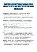 SUBASSESSMENT FINAL ACTUAL EXAM&NewLine;PAPER 2026 QUESTIONS WITH ANSWERS&NewLine;GRADED A&plus;