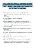 SUBASSESSMENT FINAL COMPREHENSIVE&NewLine;STUDY GUIDE 2026 FULL QUESTIONS AND&NewLine;SOLUTIONS GRADED A&plus;&NewLine;
